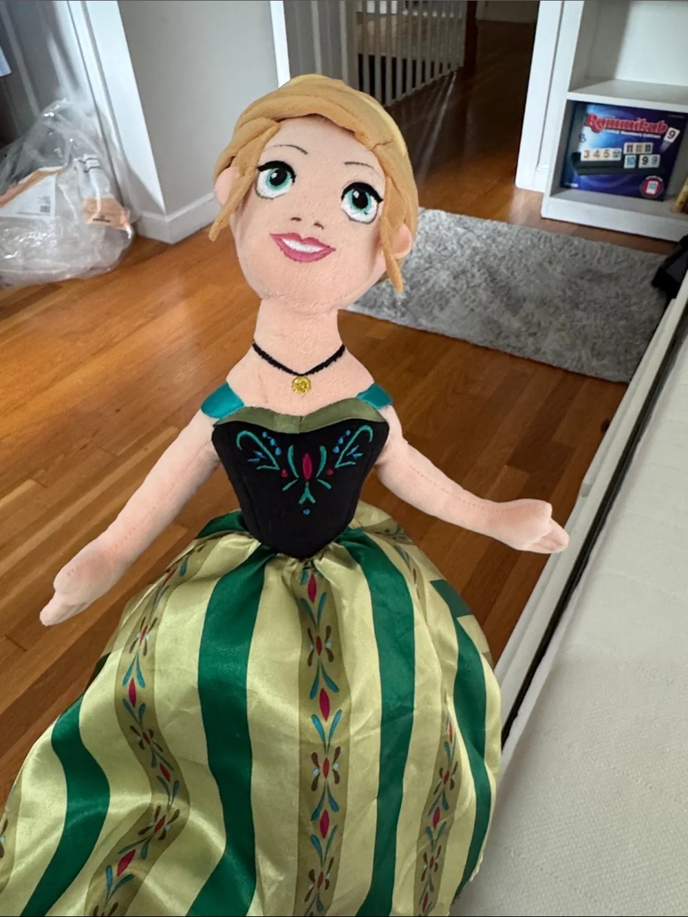 Disney Elsa & Anna Plush Doll Pair in Aqua and Green Dresses